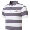 Tricou polo pentru bărbați, de vară, cu mânecă scurtă, brodat, lejer, cu dungi