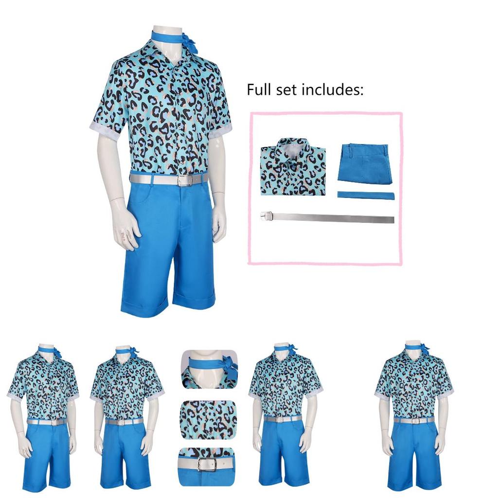 2023 Barbie Cosplay Costume Ken Blue Anime Set Halloween Outfit Polyester Fabric Popular Movie Theme Available In Multiple Sizes