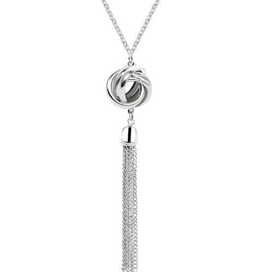 Long Chain Tassel Necklace Knot with Tassels Pendant Long Necklace