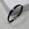 Engravable Titanium Steel and Leather Bracelet - Korean Style Stainless Steel Lucky Bracelet