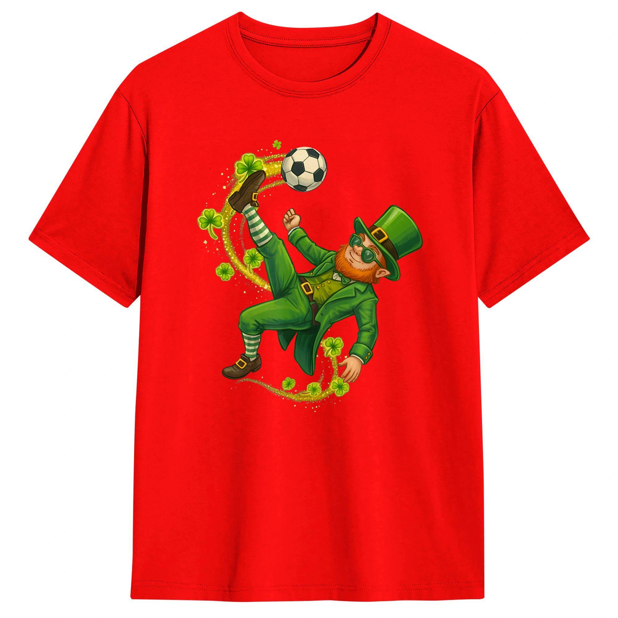 Vintage T Shirt Beach Soccer St Patricks Day Leprechaun Saint Patricks Fashion TShirts Cotton Tshirt for Male Design Clothing S