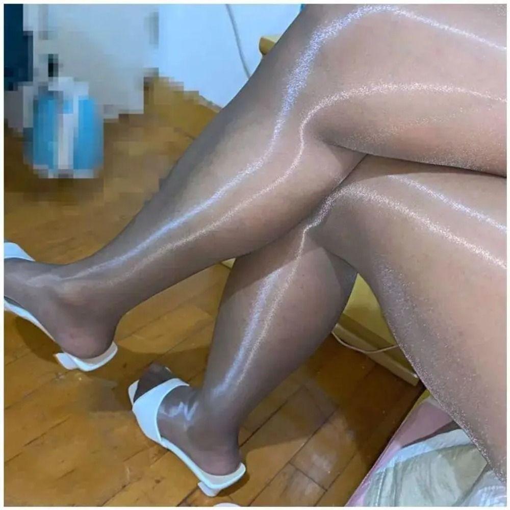 Oil Bright Shimmer Tights 360°Seamless Crotch Sheer Pantyhose Shaping  Silk Stockings  Girls