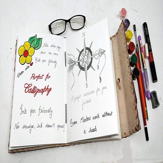 Kožený zelený kámen hnědý embosovaný ručně vyrobený diář s kovovým zámkem