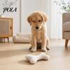 Plush Dog Chew Toy Squeaky Bone Toy, Soft Lamb Wool Chewing with Built-in Sound, Washable Interactive Fetch for Small Medium Dogs, Bite-Resistant
