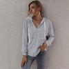 Women S Striped Loose Fit Hooded Sweatshirt