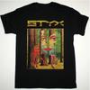 Styx Band T-shirt Black Cotton Unisex Short Sleeve S To