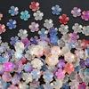 50pcs Cherry Blossoms Acrylic Beads Golden Brushed Patter Petals Charm Connector DIY Earrings Hair Jewelry Making Acessories