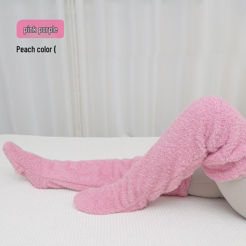 

Уютные женские шерстяные наколенники и носки для сна для холодных ног One Size розовый/фиолетовый