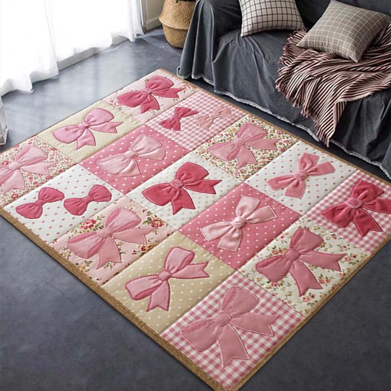 2025 New Gorgeous Bow Carpet Rug for Living Room Bedroom Home Sofa Decoration,Kids play Non-slip Floor Mat112