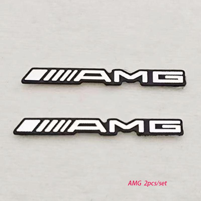 2/4/10pcs ABS Car Audio Decoration Sticker Logo Mercedes Benz And AMG Auto Badge Decal For Mercedes Benz AMG Car Accessories