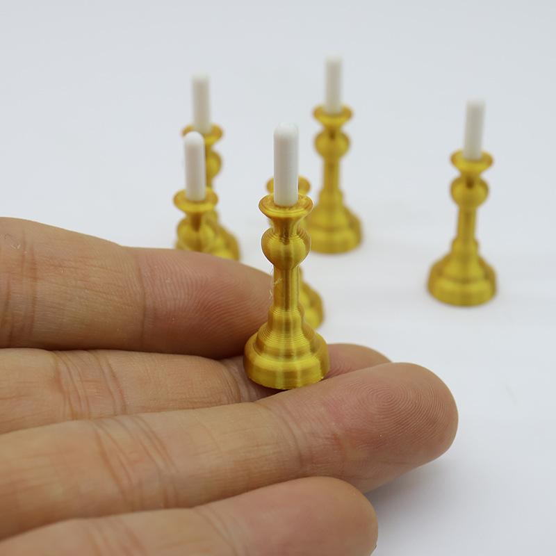 1/2 ks 1:12 Domeček pro panenky Zlatý svícen Miniaturní model svícnu Domácí dekorace Hračka DIY příslušenství