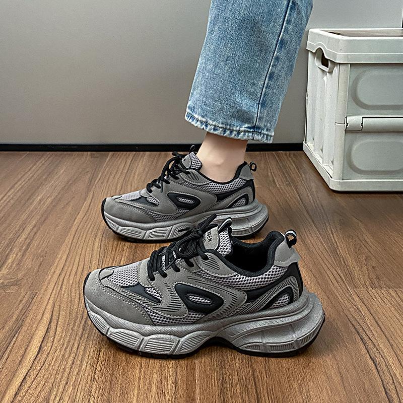 Thick Sole Women's Lace-up Casual Shoes, Temperament Comfortable Breathable Shoes