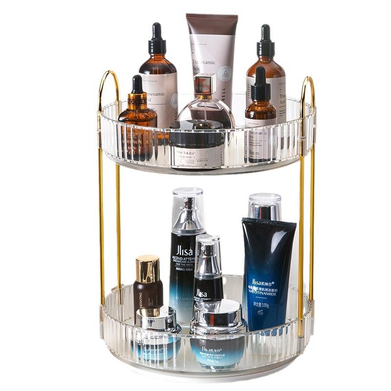 Scaffale Organizer Rotante per Piano Bagno Portaoggetti per Profumi Trucco Scaffale Rotante a 360° Portaoggetti per Cosmetici da Toeletta Scaffali