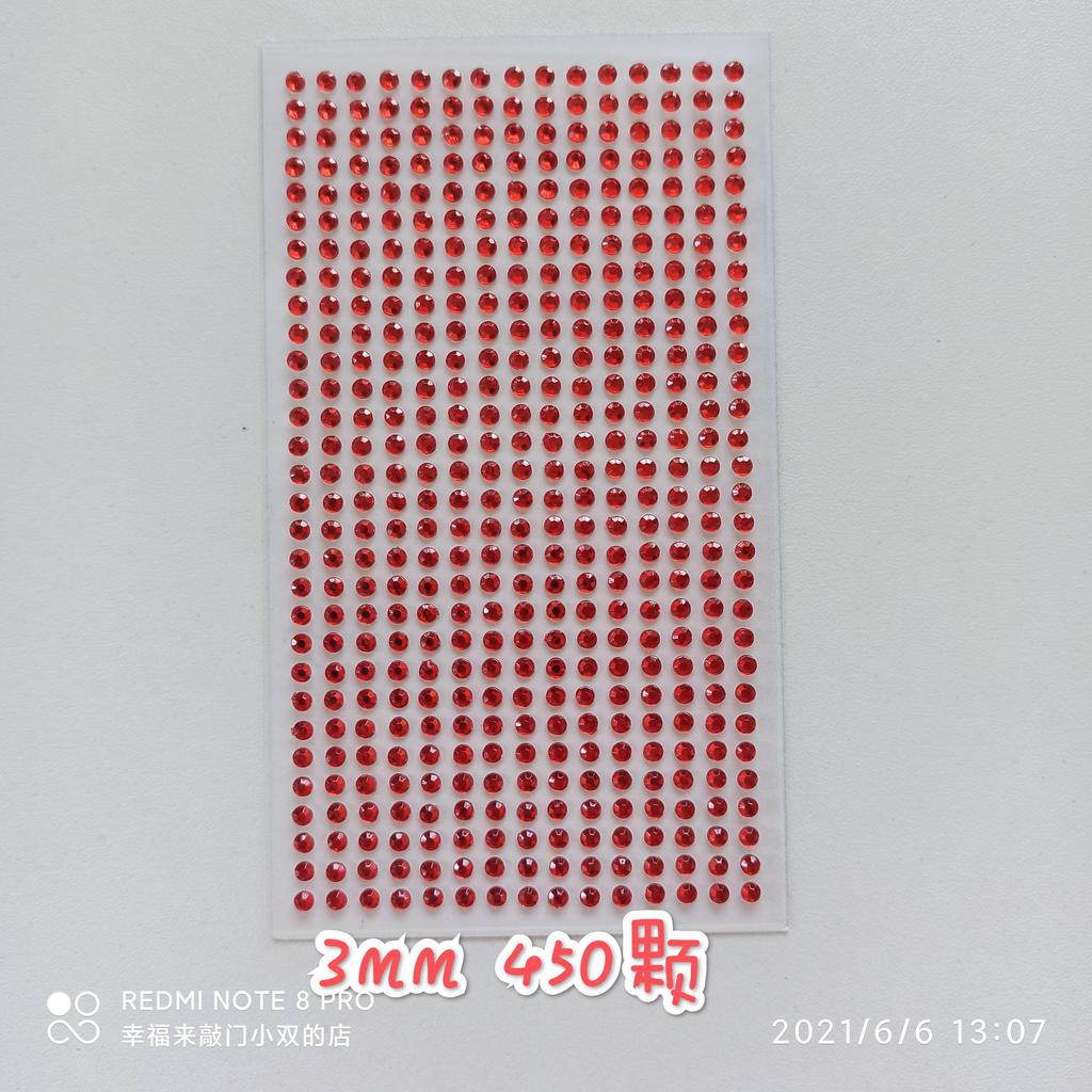 Sticker Beautiful Acrylic Red 3-4-5-6-8mm Double-sided Tape Bottom Decorative Face Sticker Single Round Diamond Beauty Mole