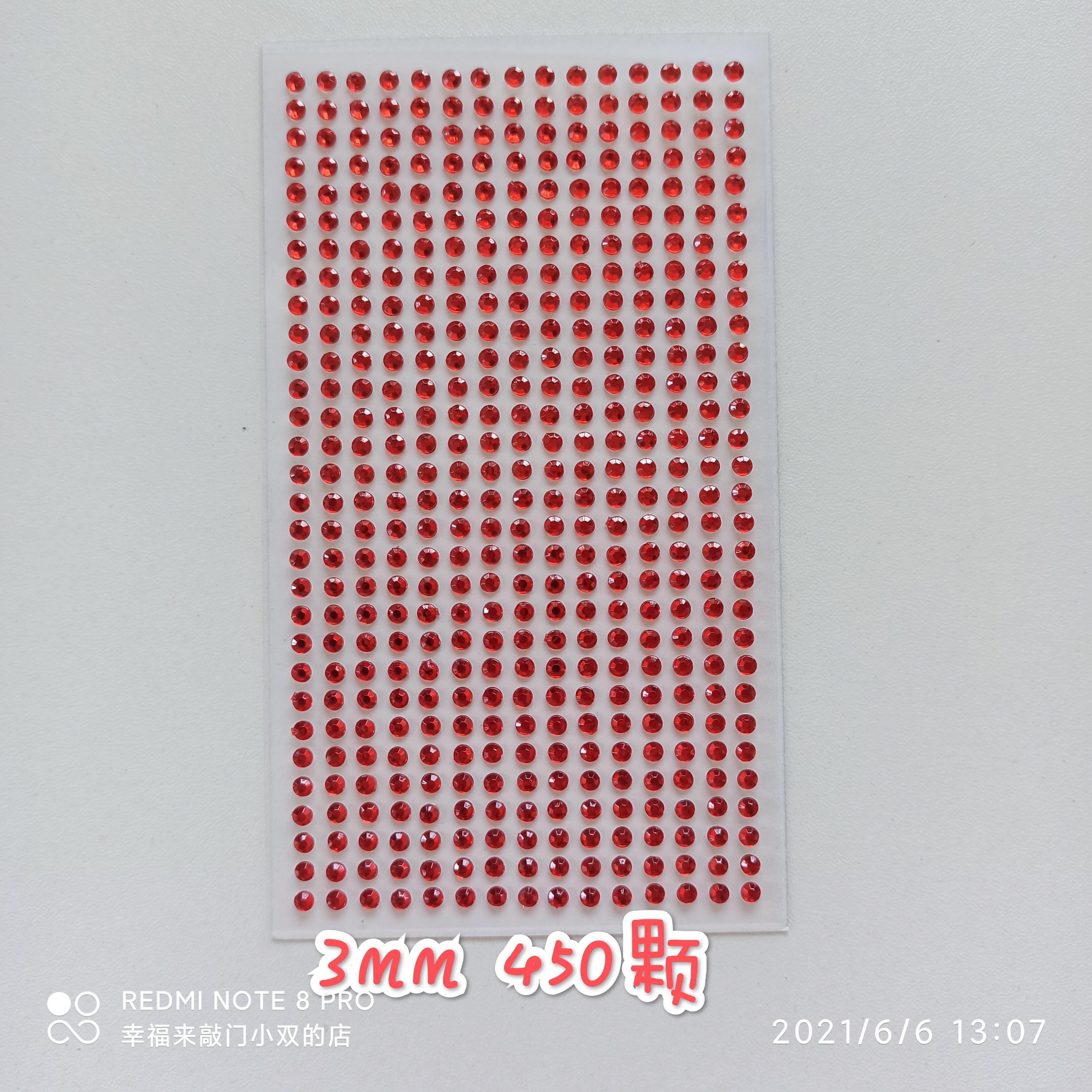 

Sticker Beautiful Acrylic Red 3-4-5-6-8mm Double-sided Tape Bottom Decorative Face Sticker Single Round Diamond Beauty Mole