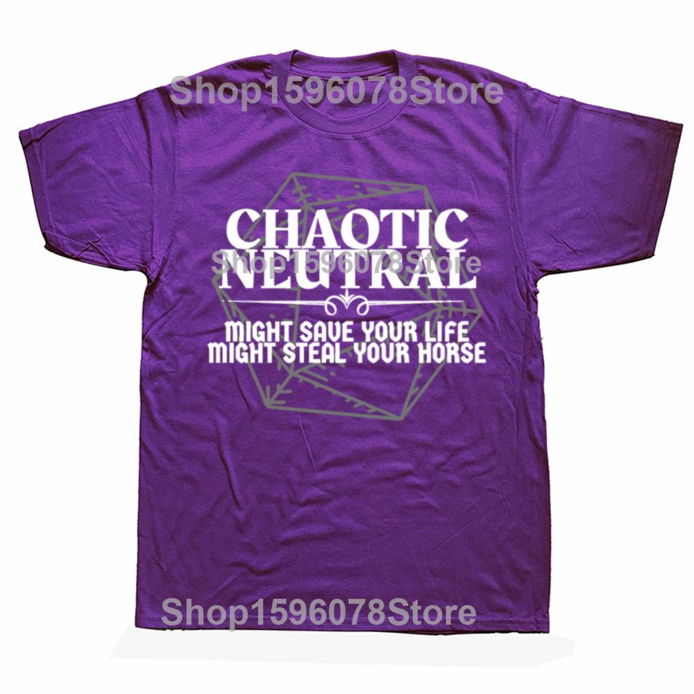 Funny Dungeons and Dragons Dungeon Master Chaotic Neutral T Shirts Short Sleeve Birthday Gifts Mens Clothing Oversized T Shirt