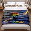 New York Rangers Printed Flannel Blanket Custom Name Text Soft Warm Throw For Bedroom Holiday Gift
