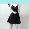 Knit Fabric Summer Slip Dress With Sleeveless Ties For Casual Night Out