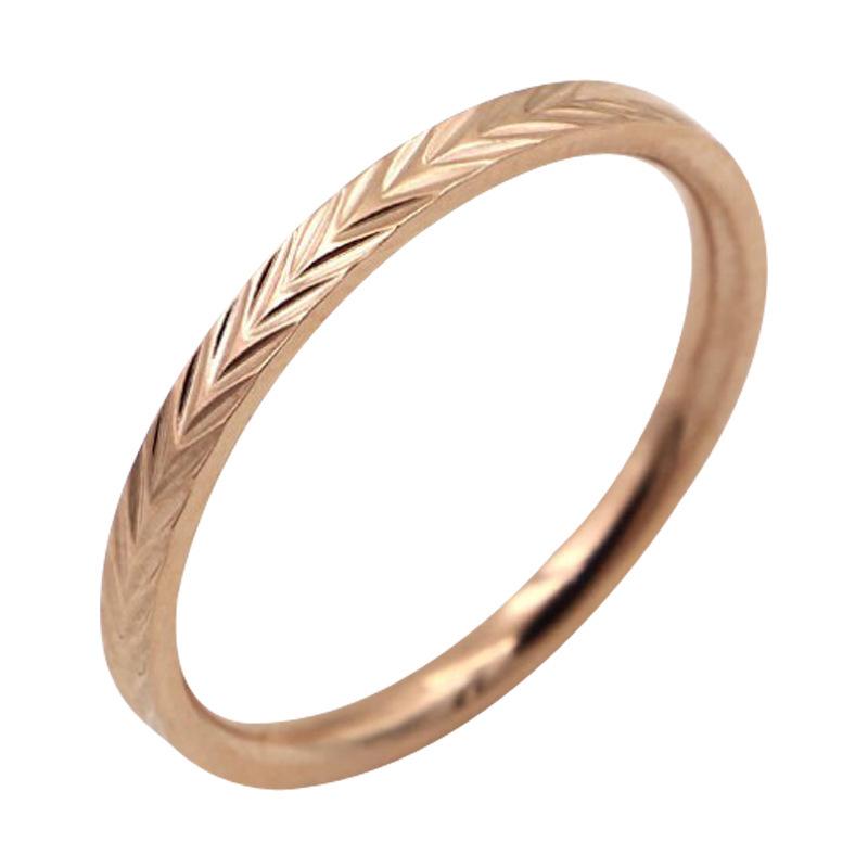 Korean Style Rose Gold Titanium Steel Arrow Flower Two-Joint Ring