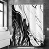 Black and White Shower Curtain, Modern Abstract Black Marble Shower Curtain for Bathroom Aesthetic Ink Texture Waterproof Shower Curtain Set with