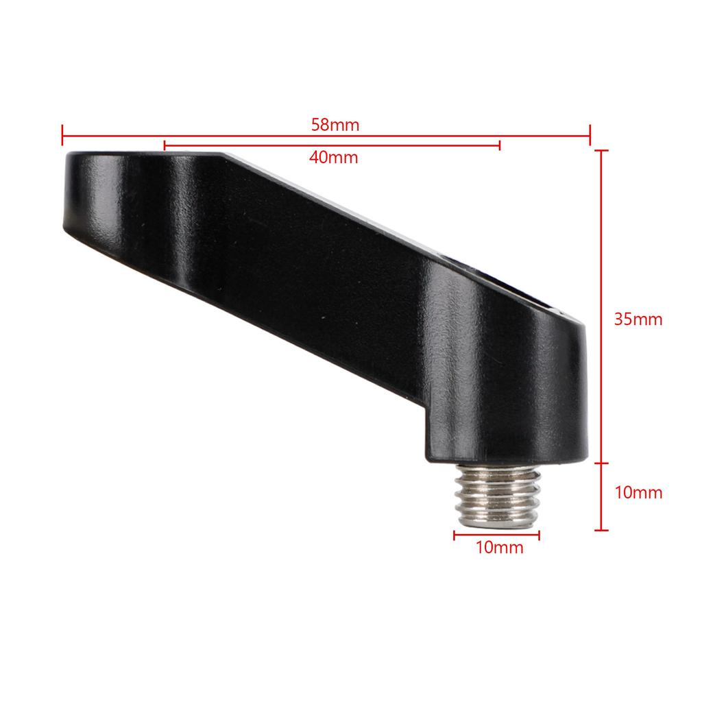 Motorcycle Plastic Mirror Extender-Riser-Extension Black 10mm - M10x1.5 For BMW