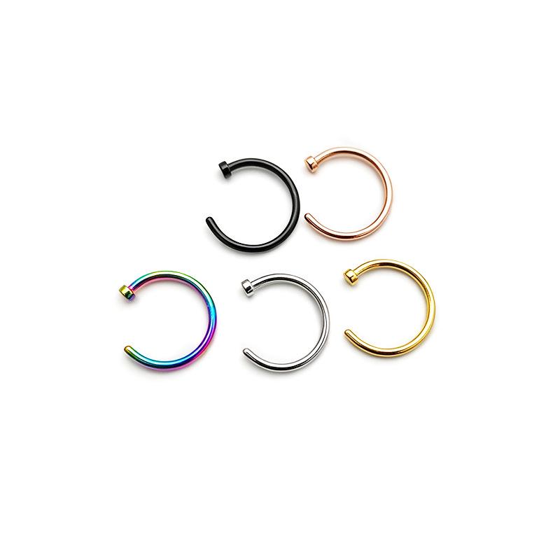 C-Shaped Stainless Steel Fake Nose Ring - Personalized Titanium Steel Piercing Jewelry