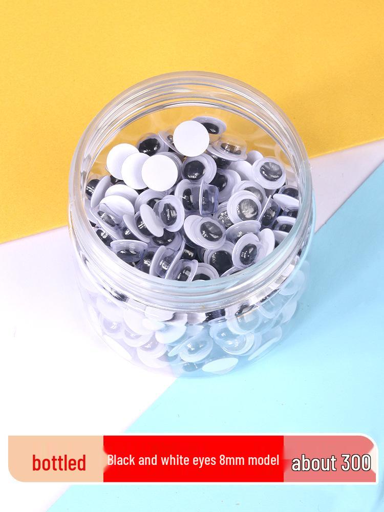 Kids' DIY Colored Eye Stickers for Crafting: Animal-Themed Black and White Eyeballs
