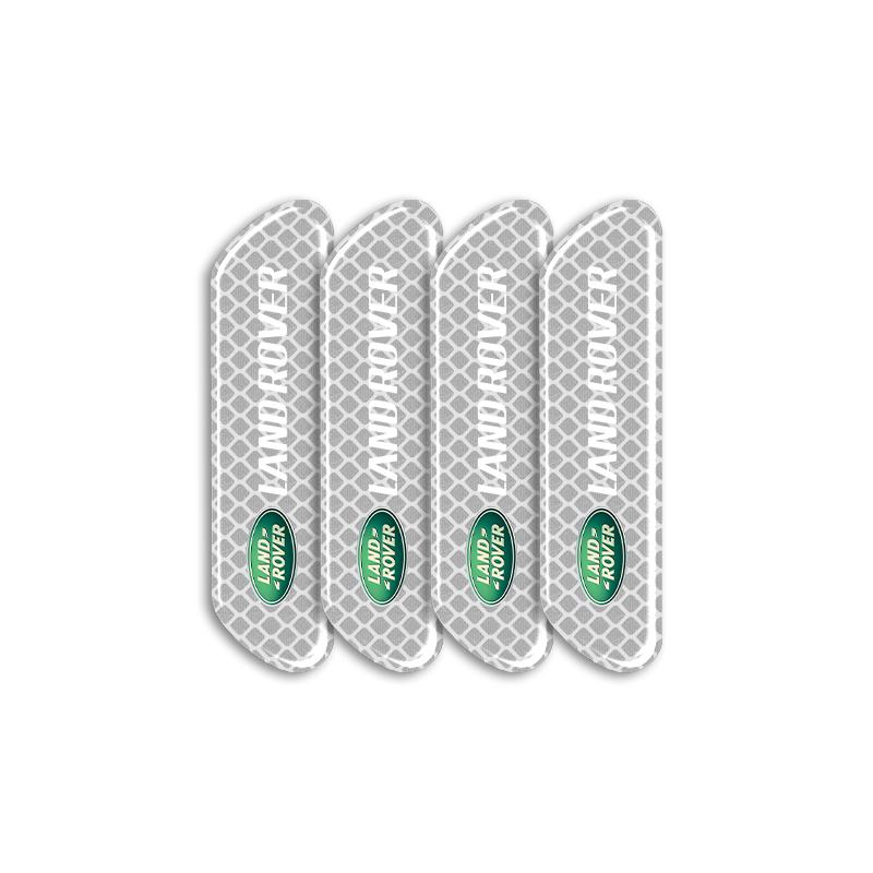 

4PCS Car Door Safety Warning Reflective Mark 3D Sticker Accessories for Land Rover Discovery Range Rover Evpque Defender Car Eyeglass Rover L322 L405 серебряный