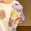 Water Bottle Drink With Straw Durable With Graduated Filter 600 Ml
