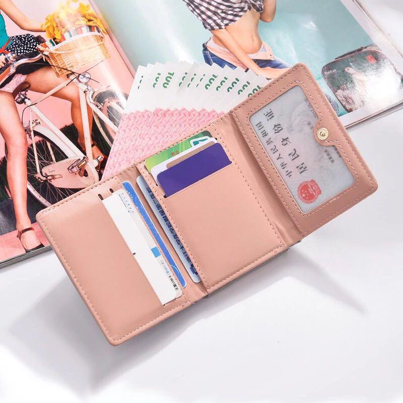 Women's Mini Korean Style Folding Wallet - Cute, Multi-Card Slot Coin Purse for Students