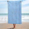 Blue And White Plaid Beach Towel For Adults,Quick Dry Bath Towel, Sand Free & Highly Absorbent Towels For Pool,Gym,Travel,Picnic