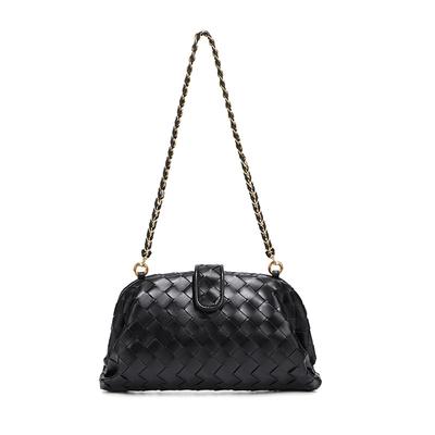 Bolso Tejido, Bolso de Mano, Bolso Nube Personalizado, Bolso de Moda de Hombro Cruzado para Mujer, Bolso Concha con Cadena y Clip