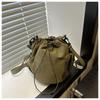 Handbag Nylon Shoulder Bag Korean Style Small Crossbody Bag Cute Drawstring Bucket Bag  Travel