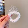 Children's Crown Pearl scrunchie Princess Hodeplagg perler perler hodestreng Jentebolle Hode Artefakt Gummibånd Hodeblomstslips