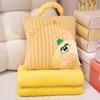 Car Seat Pillow With Plush Cover And Foldable Blanket For Car And Home Use