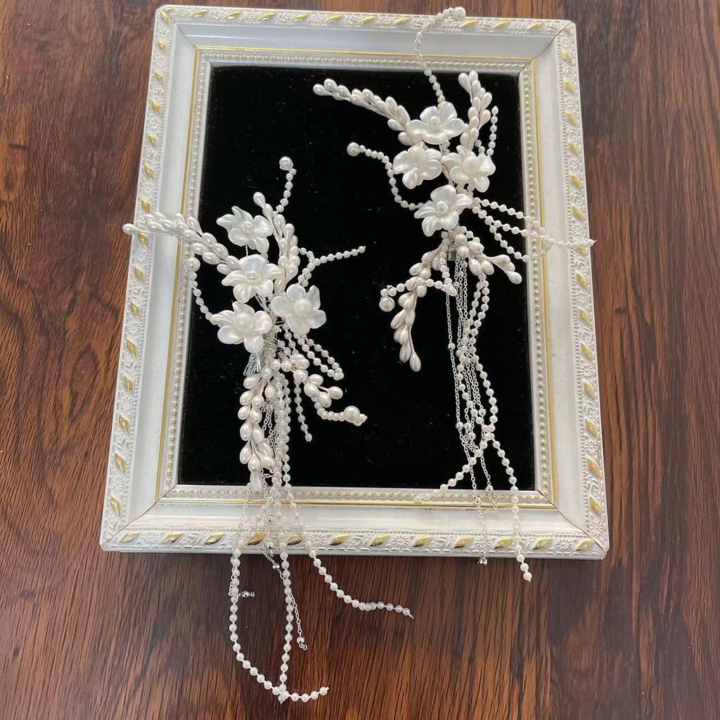 Podoabă de cap super fairy stil Mori cu voal - Clamă de păr inspirată japoneză și coreeană pentru mirese 2024