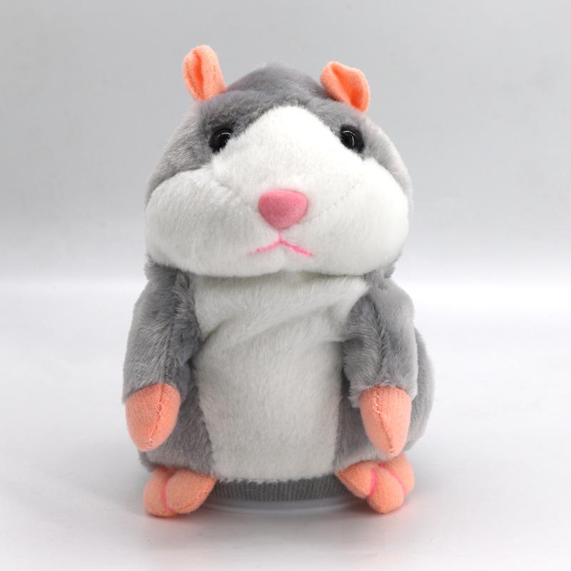 Hamster Learn To Imitate Talking,Funny Animal Plush Toy Talking Nod Hamster Doll Soothing Crying Baby Toy Kids Gift