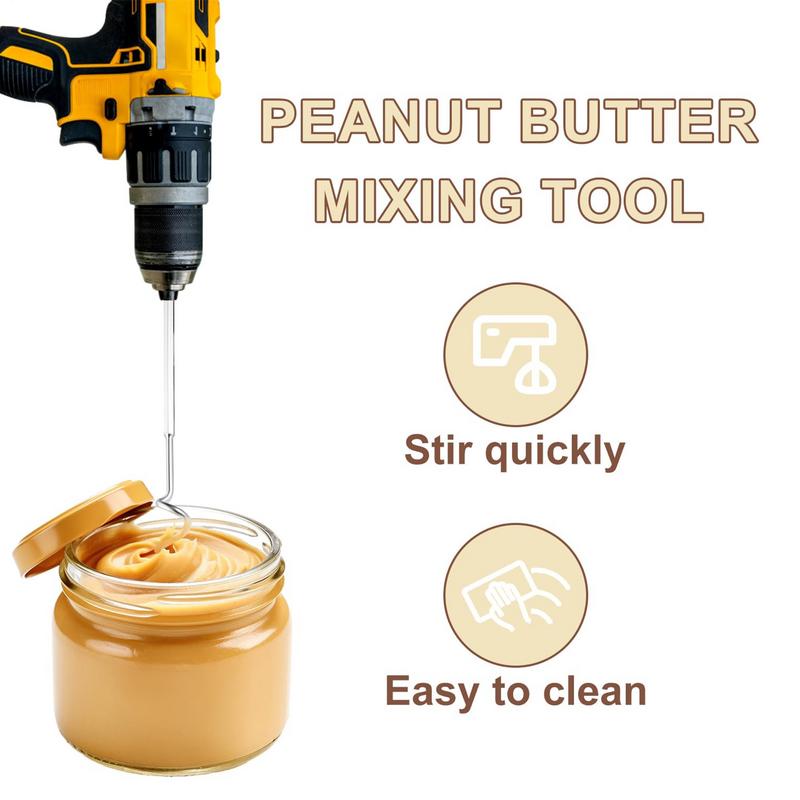 30/40CM Stainless Steel Nut Butter Mixer Stirrer Set Butter Sauce Mixer Kitchen Gadgets Household Manual Mixing Kitchen Tools