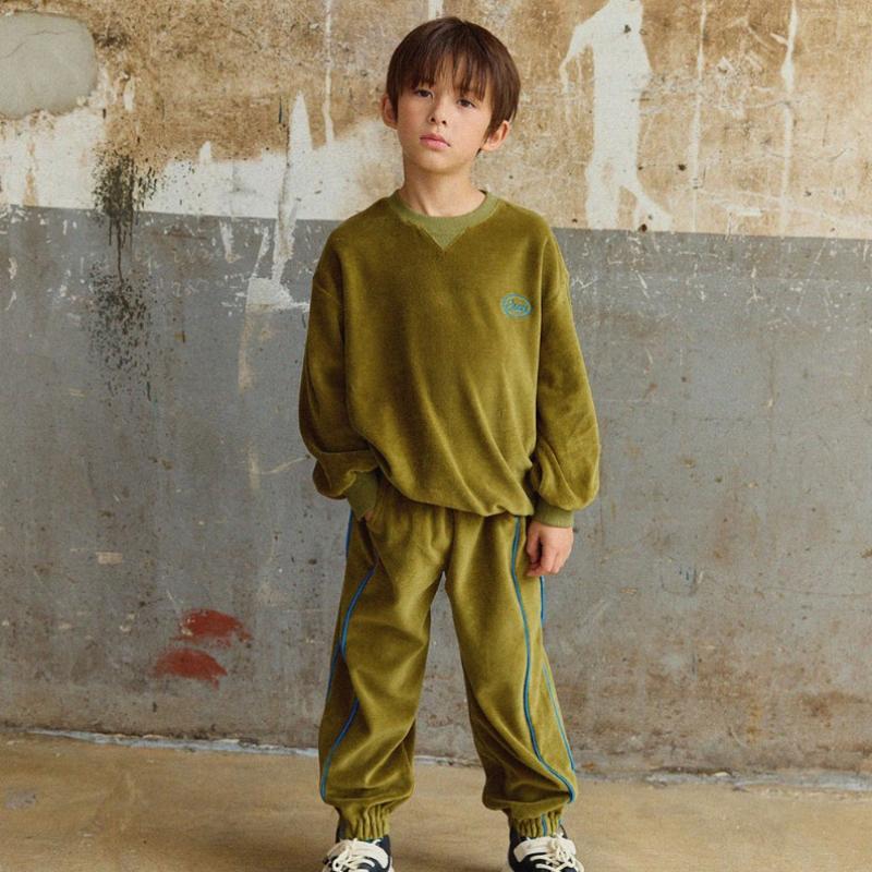 Olivan  Embroidered Piping Top And Bottom  2color