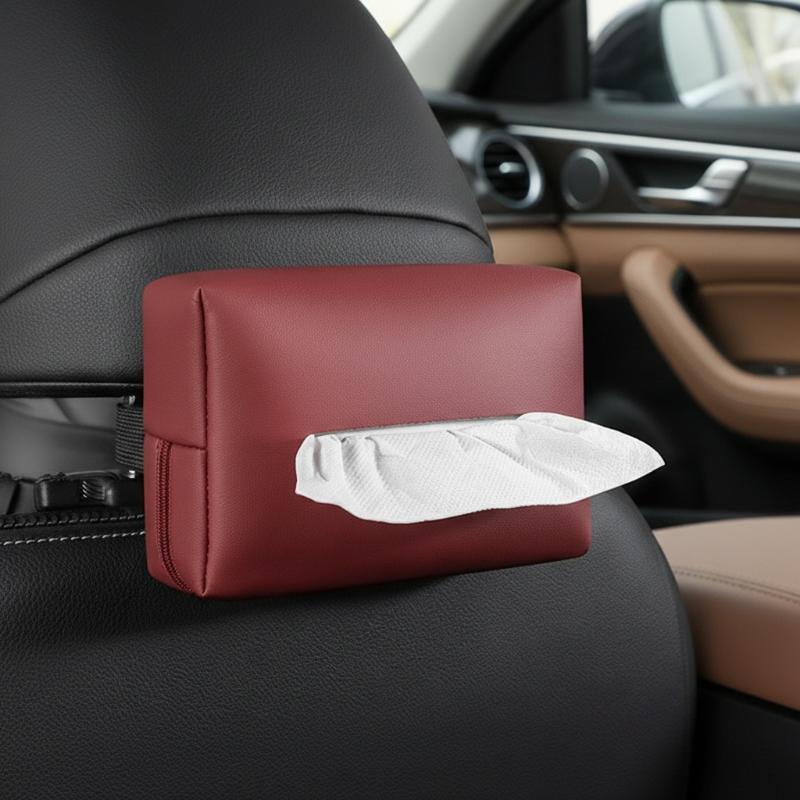 Car Tissue Box, Armrest Box Tissue Pack, Car Seat Back Hanging Type, Sun Visor Tissue Bag, Storage For Car Interior Decoration