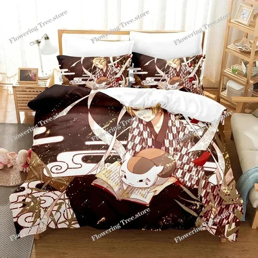 Natsume's Book of Friends Anime 3D Duvet Cover Bedding Set Polyester Pillowcases Quilt Cover Home Decor Gift Twin King029963