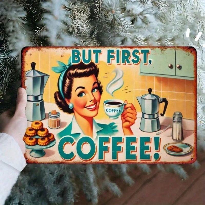 Metal Poster Wall Art Coffee Vinyl Record Kitchen Decor Gift
