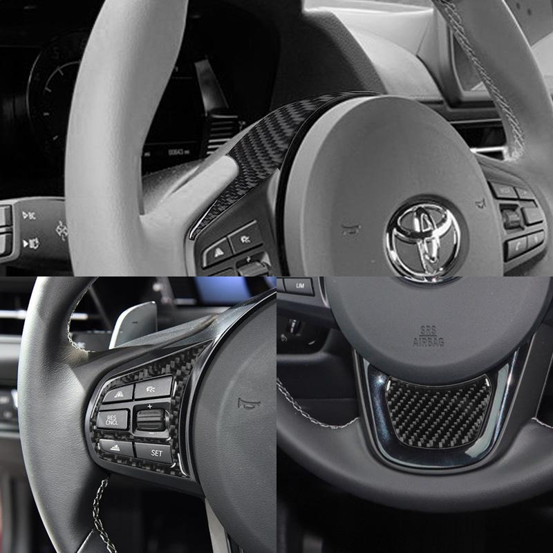 Geeignet für 19-22 Toyota Supra A90 Kohlefaser Lenkrad Dekoration Aufkleber Innenraum Modifikationszubehör