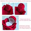 Creative Wedding Ring Holder Red Velvet Earrings Rose Flower Ring Box 3D Red Rose Flocked Artificial Rose Ring Bearer Case