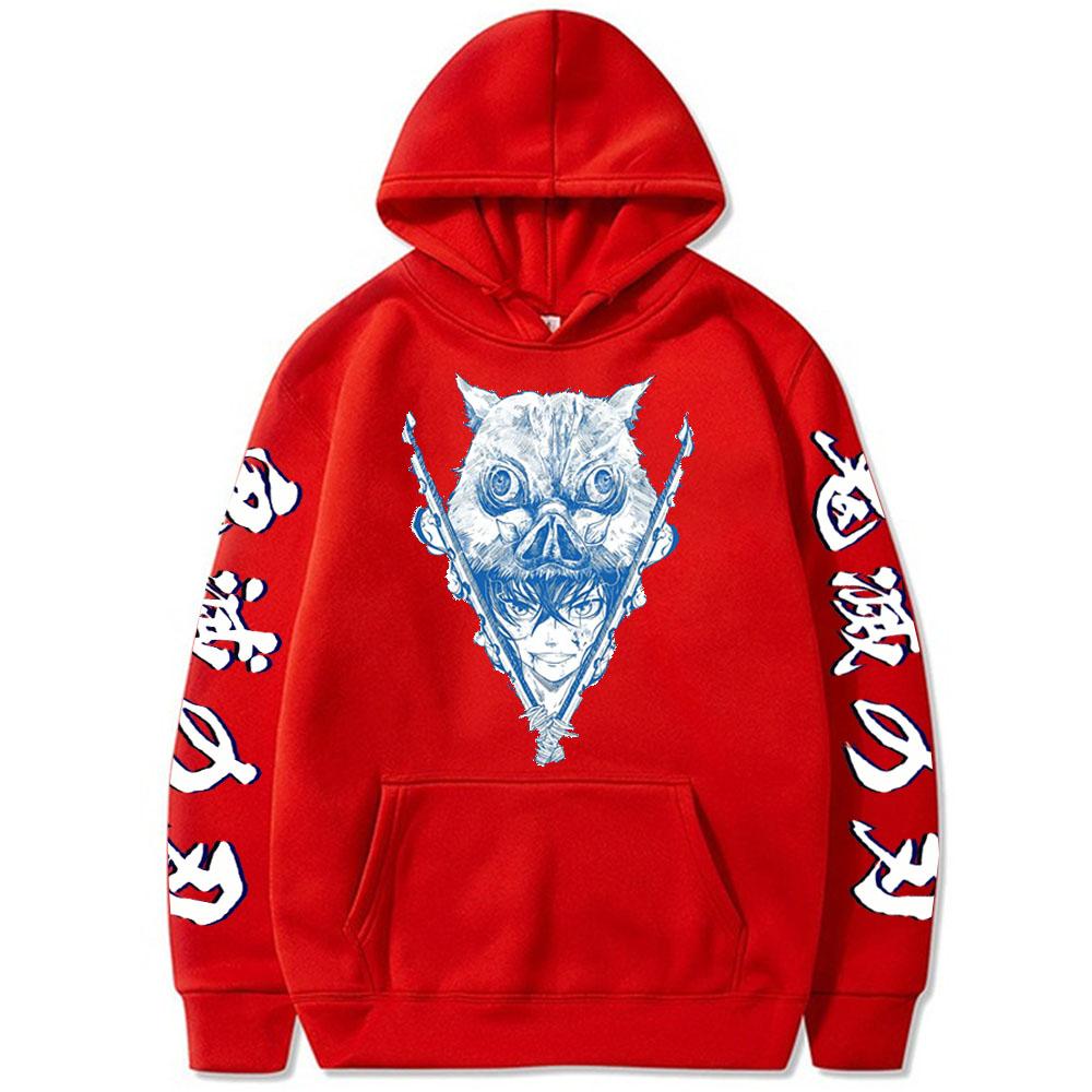 Demon Slayer Japan Anime Long Sleeve Hoodies Men Women Harajuku Hashibira Inosuke Breath Of The Beast Print Oversized Sweatshirt