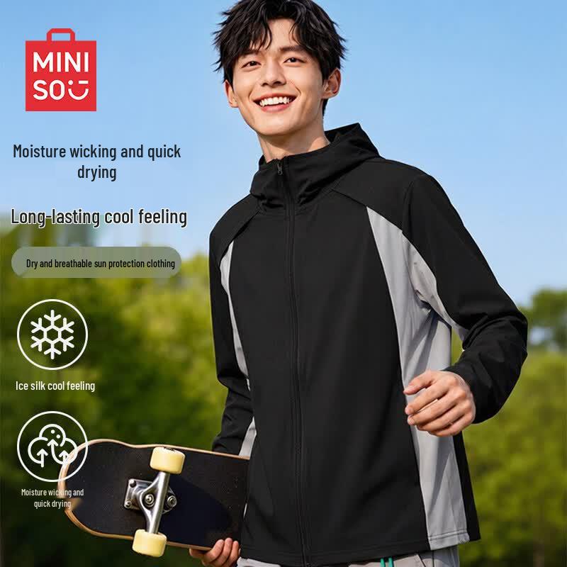 MINISO Men s Ice Silk UPF100+ Sun Protection Hoodie L