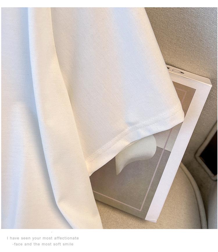 Women's Plus Size Slimming Loose Mid-Length Round Neck Short Sleeve T-shirt 200/300/350 Jin 6308