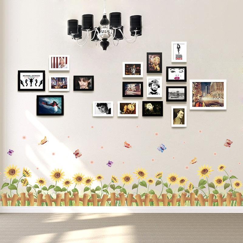Pastoral Skirting Line Waist Line Wall Sticker Living Room Bedroom Background Wall Self-adhesive Art Decorative Decals XL7178