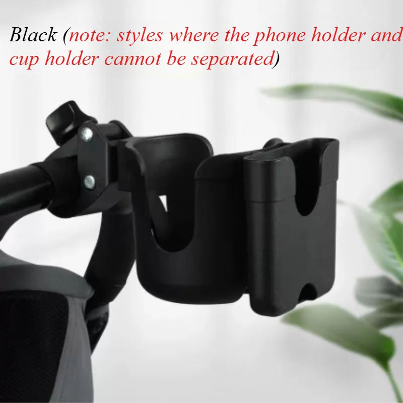 2-in-1 Universal Stroller Water Cup Holder With Phone Holder, Universal Bottle Holder For Wheelchair stroller Accessories