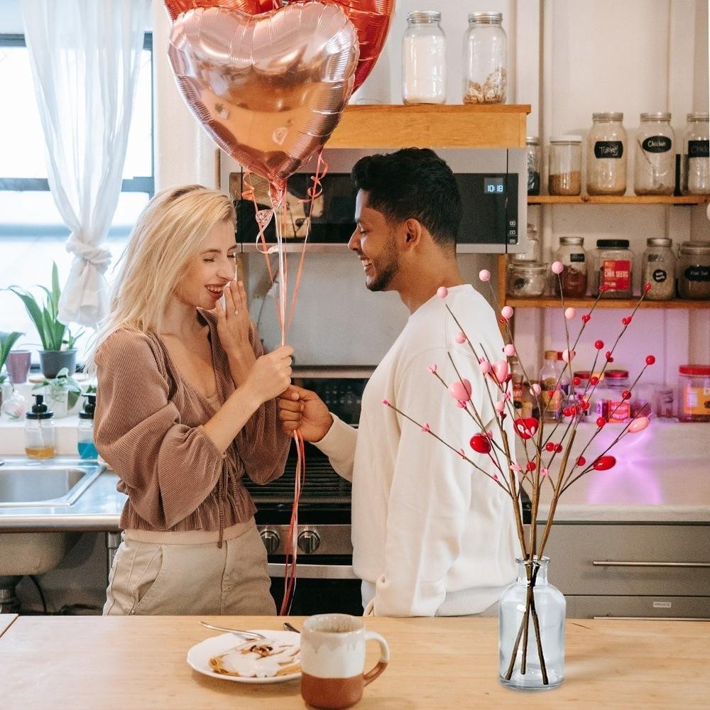 Heart-Shaped Artificial Heart Flowers DIY Vase Festive Atmosphere Love Bouquet Simulation Fake Flower Valentine's Day